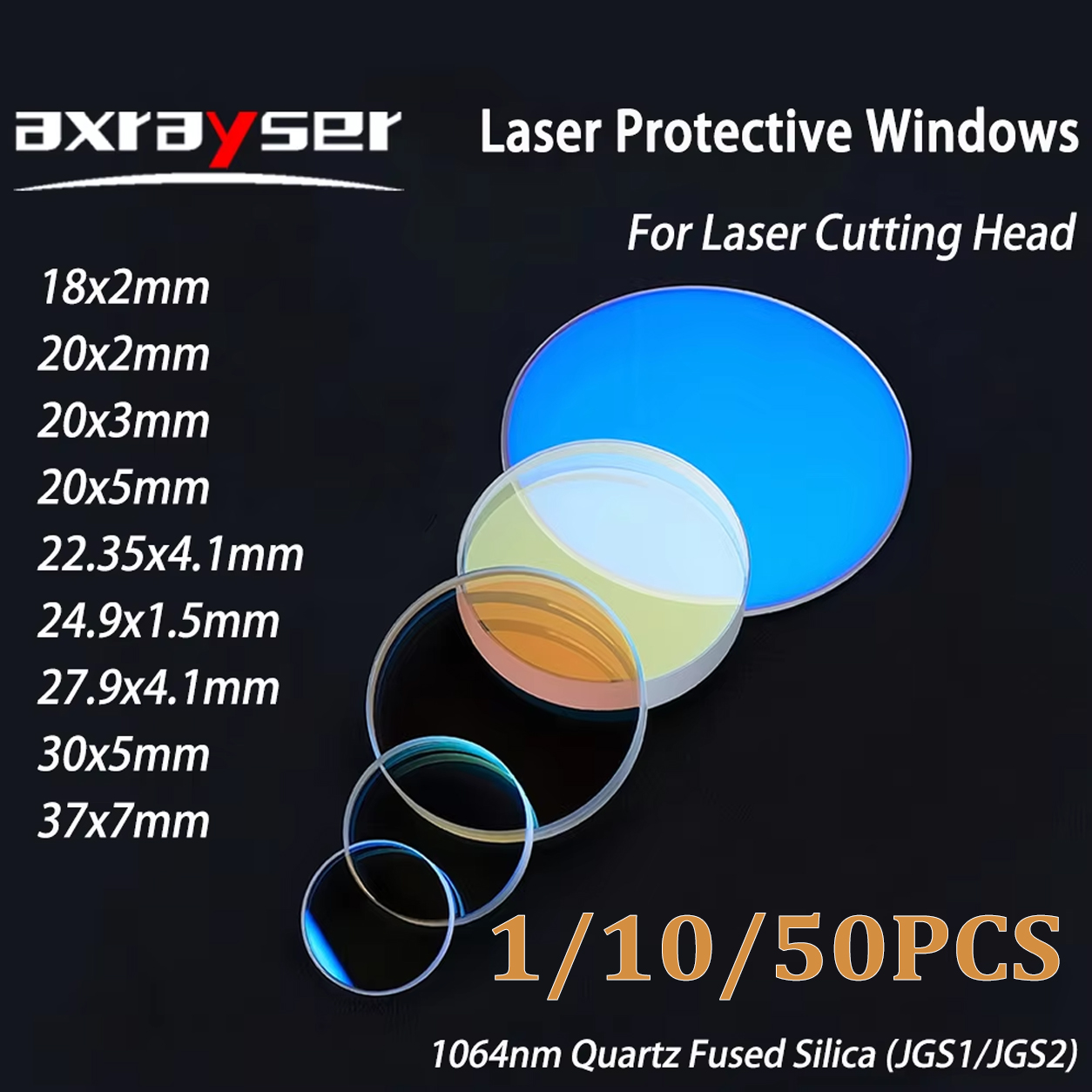 Industrial Fiber Laser - 1/10/50 Buah Lensa Pelindung Laser Serat