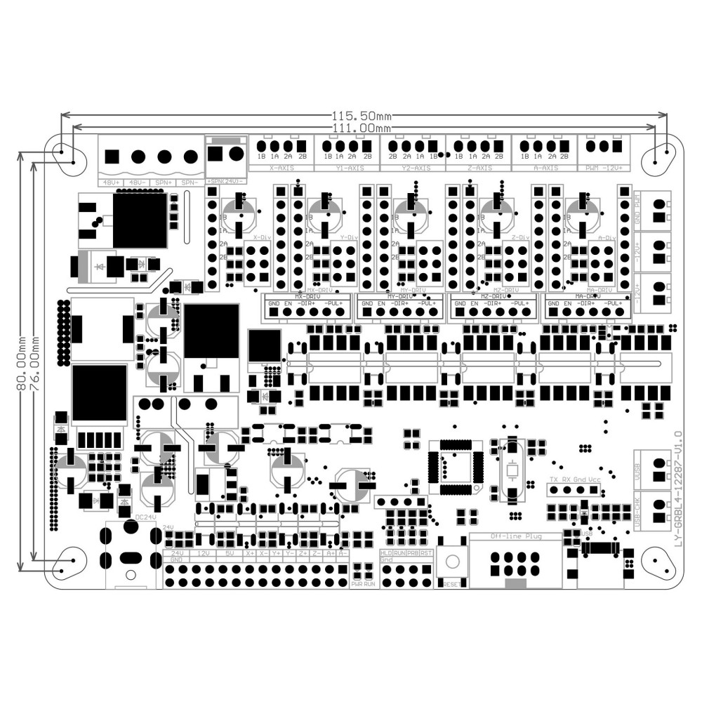 Grbl 4-Axis 32bit Papan Kontro - Breakout Board Mach3 ulasan dan harga