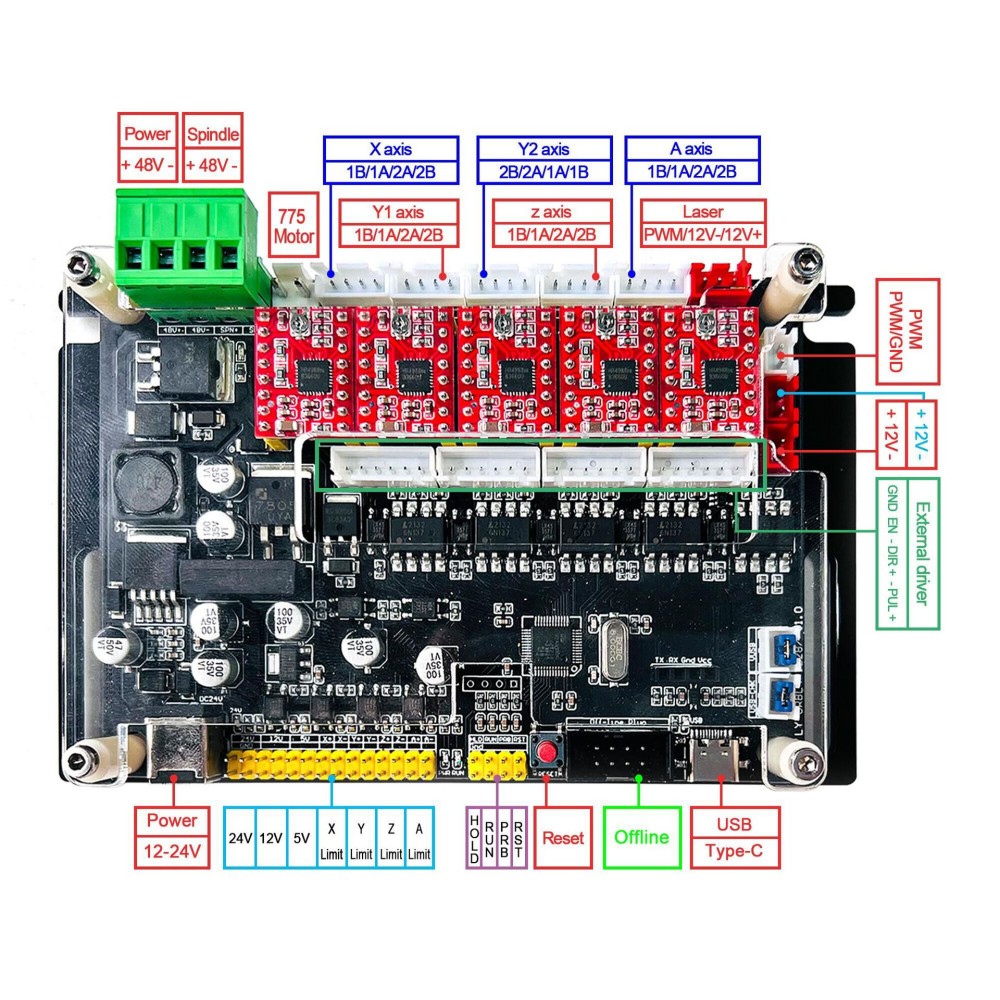 Grbl 4-Axis 32bit Papan Kontro - Breakout Board Mach3 ulasan dan harga