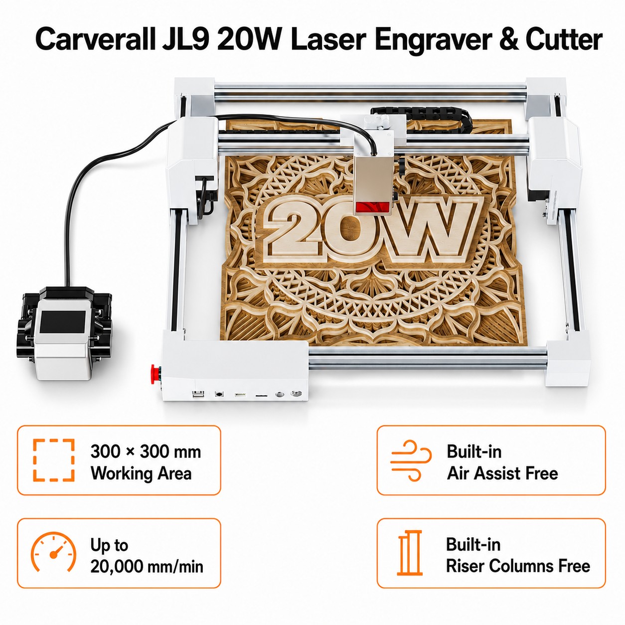 Carverall JL9 20W Mesin Penguk - Industrial Laser Tool ulasan dan harga